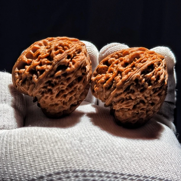 南将石文玩核桃麒麟纹把玩手把件