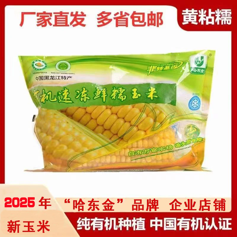 哈东金有机速冻鲜糯玉米棒非转基因新鲜香甜黏粘苞米黄东北黑龙江
