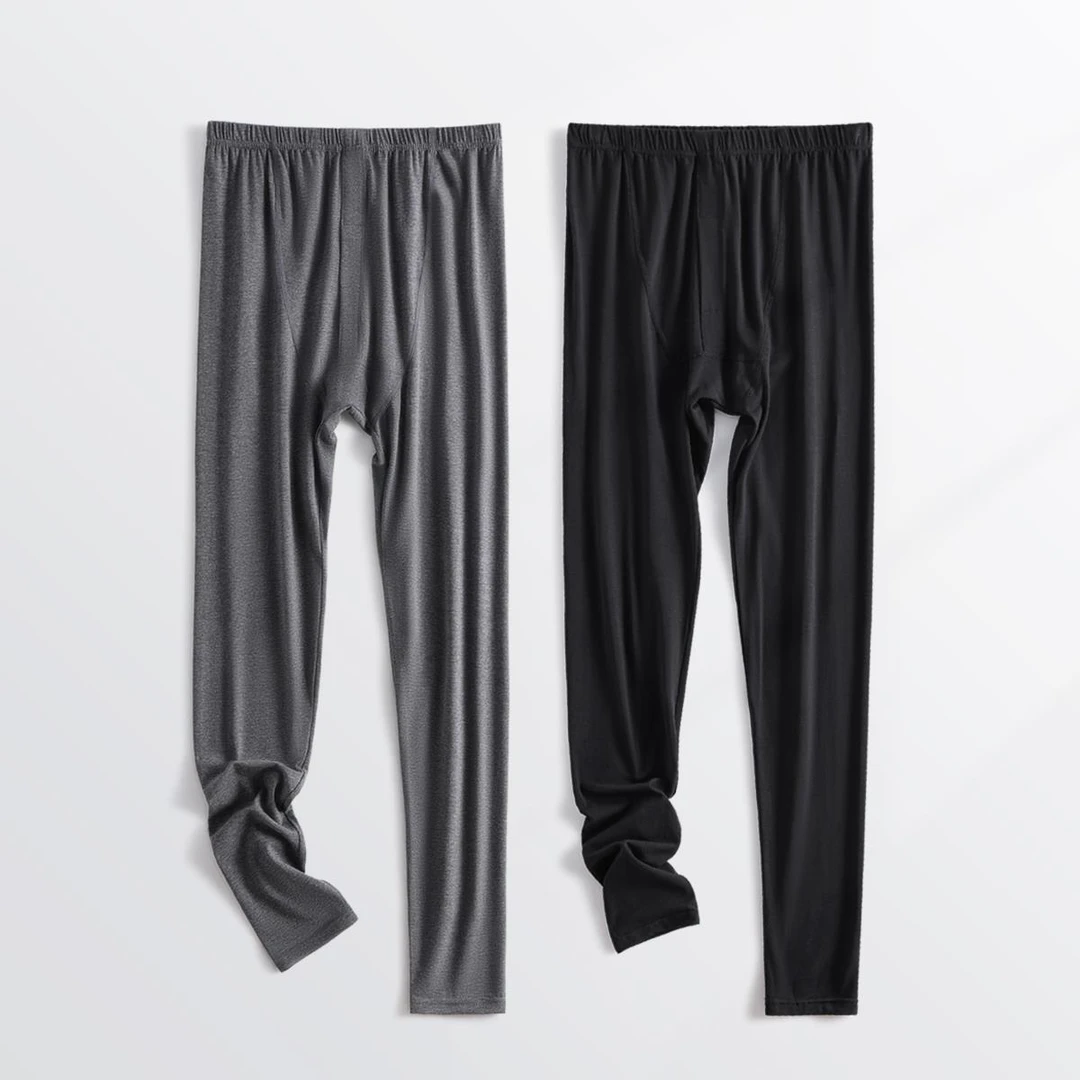 范哲萨莫代尔卫生裤男士棉毛裤卫生裤薄新款加大码贴身内搭裤男保