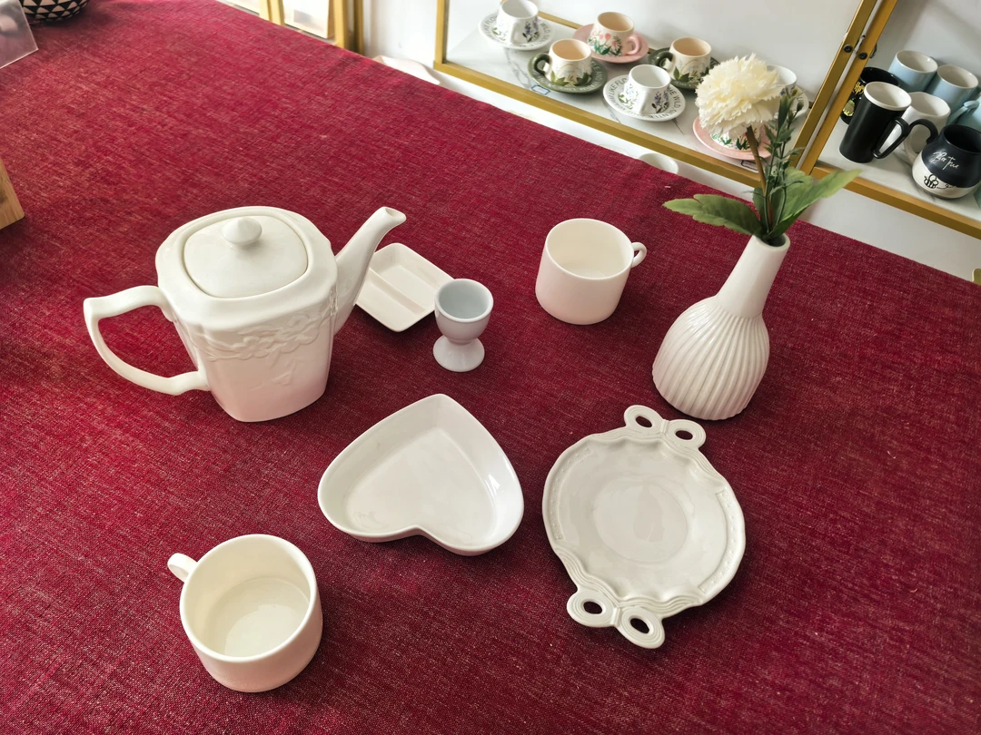 又好看又实用的早餐一套家用陶瓷茶具白瓷纯白创意简约