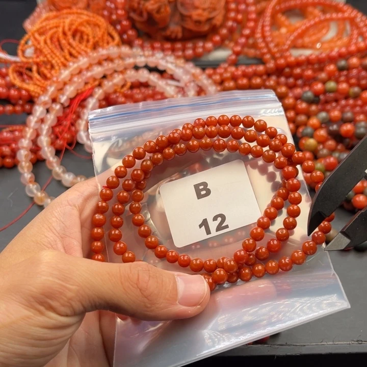 南红玛瑙未镶嵌多样性发货默认微瑕称重6mm