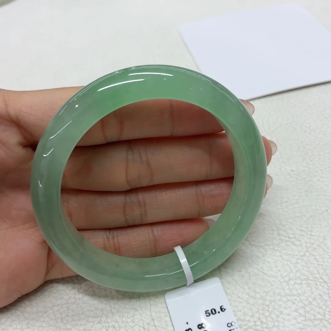 翡翠未镶嵌手镯缅甸翡翠手镯53.3