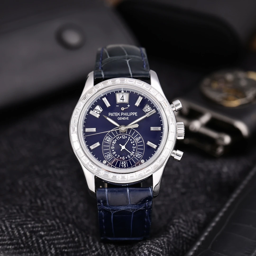95新 Patek Philippe/百达翡丽 5960P后镶T方钻 40.5mm 单表双P