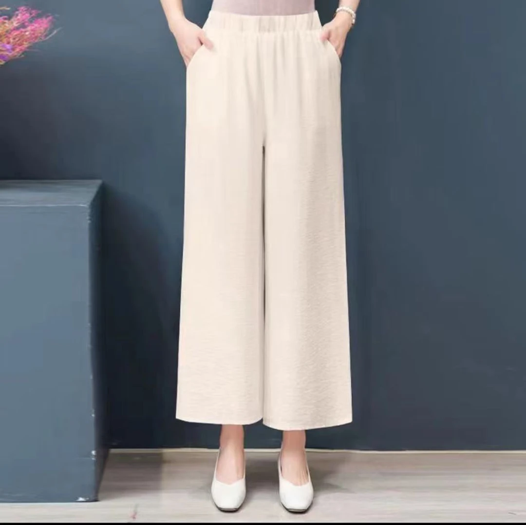 2025夏季新款亚麻阔腿直筒裤女款
