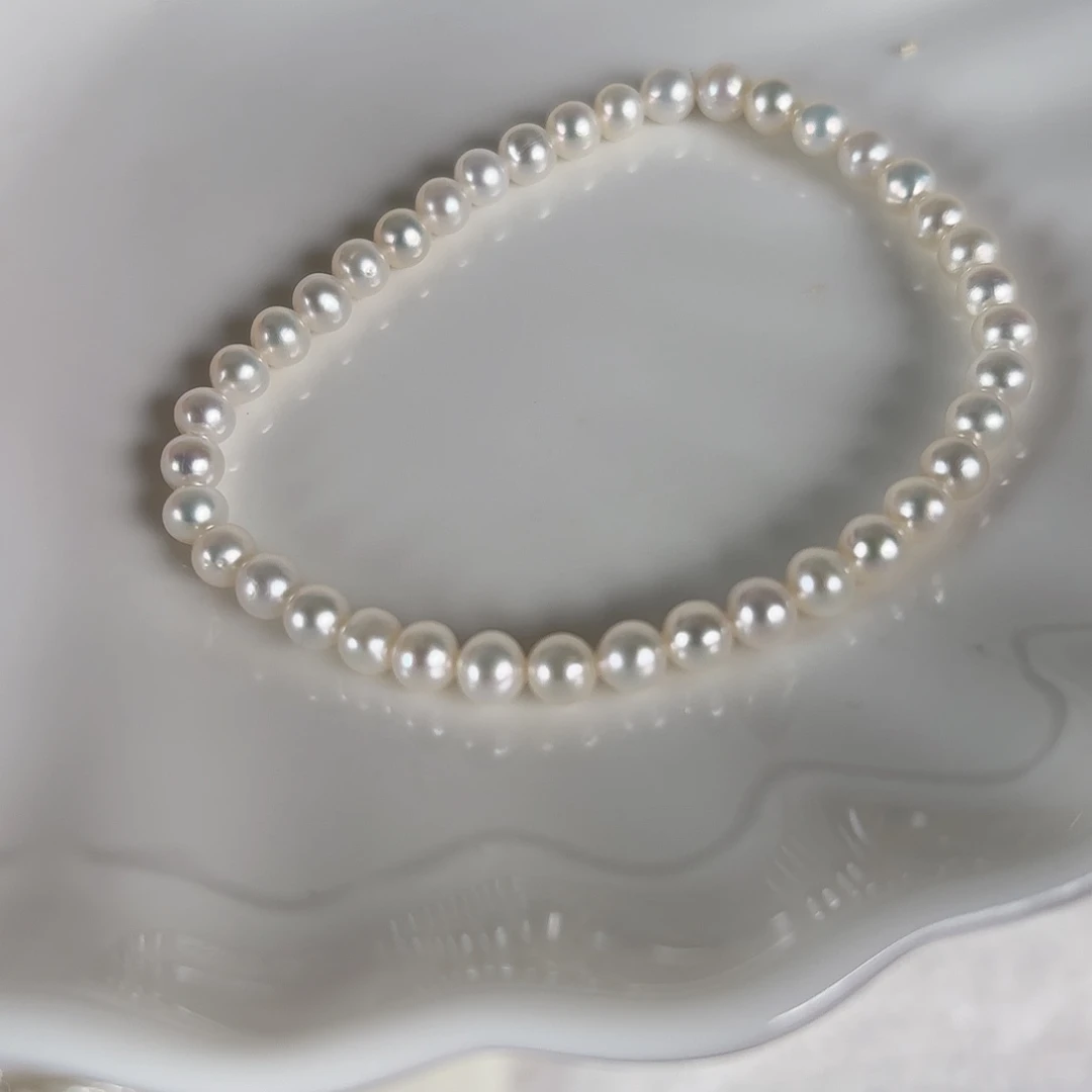 淡水珍珠银S925镶嵌手绳