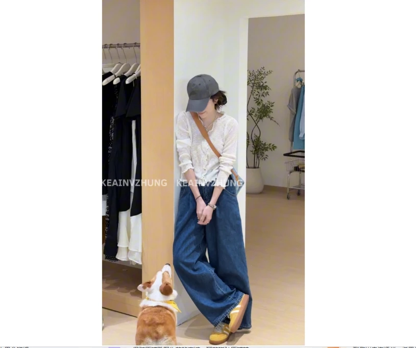 【薄荷糖】只出不进-春夏新款简约时尚温柔甜美木耳边针织衫