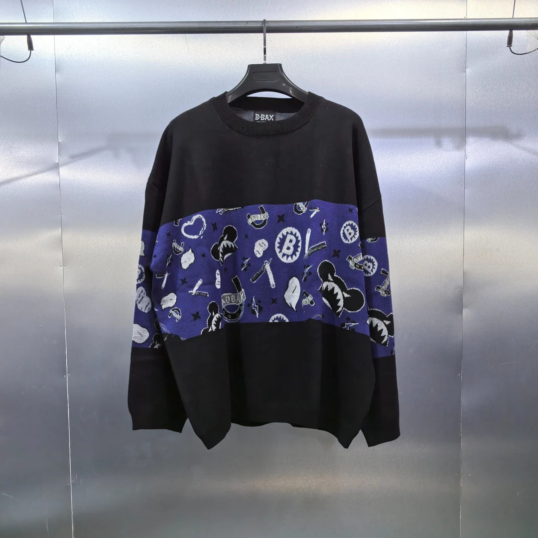 Z04-111710-BBA春秋季撞色拼接设计圆领卫衣