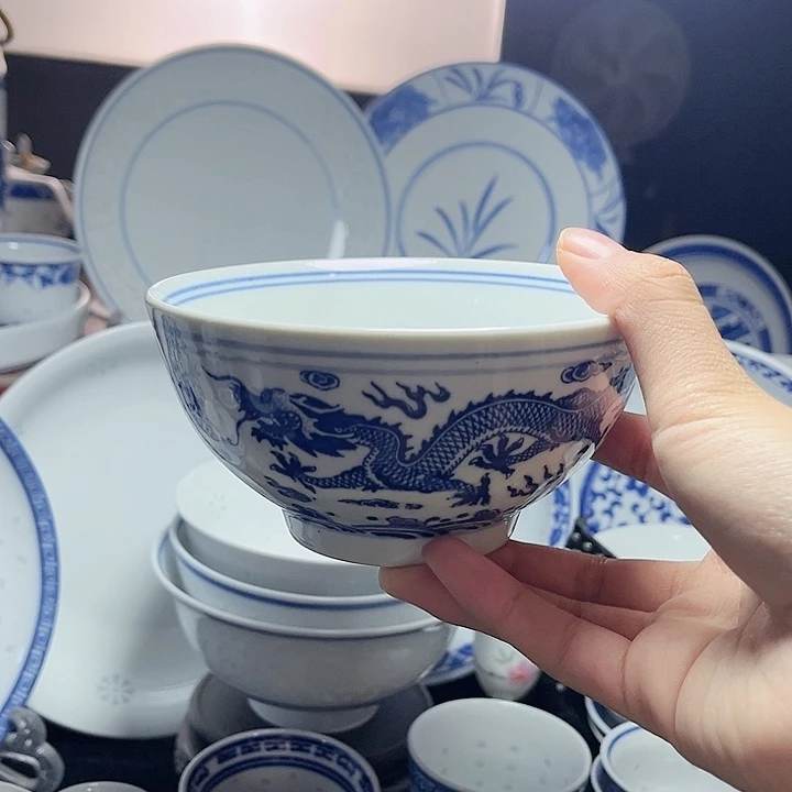 碗双龙戏珠五寸饭碗