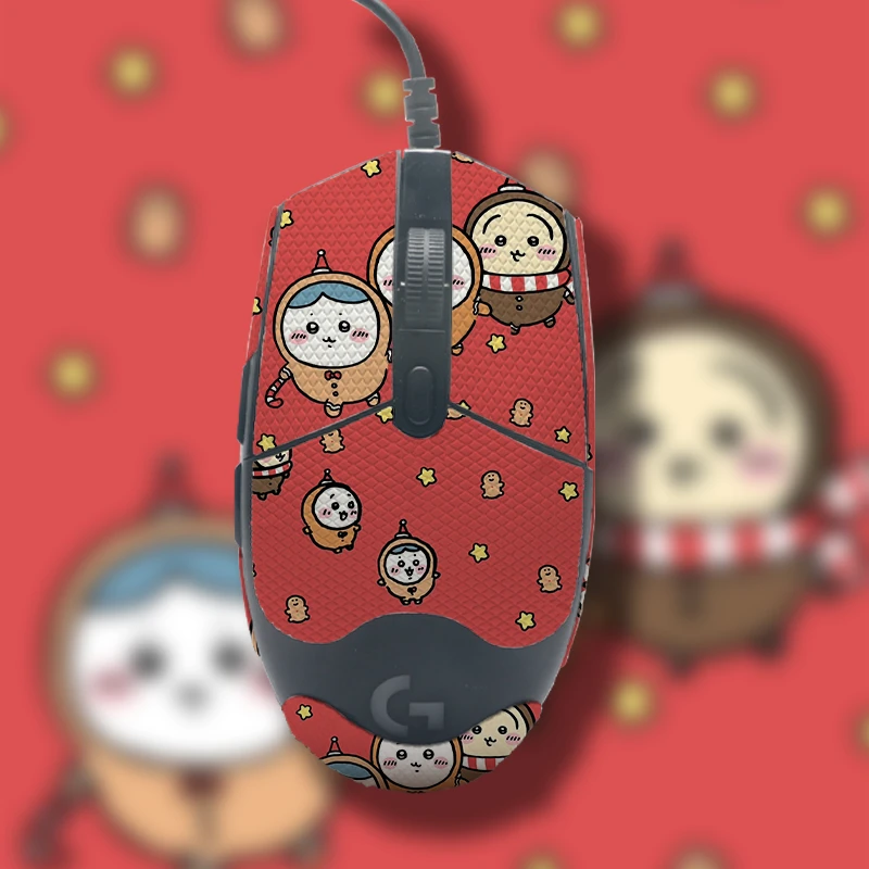 诗图鲨适用罗技G102一二代鼠标防滑贴g304掌心贴贴纸全包小八哈奇