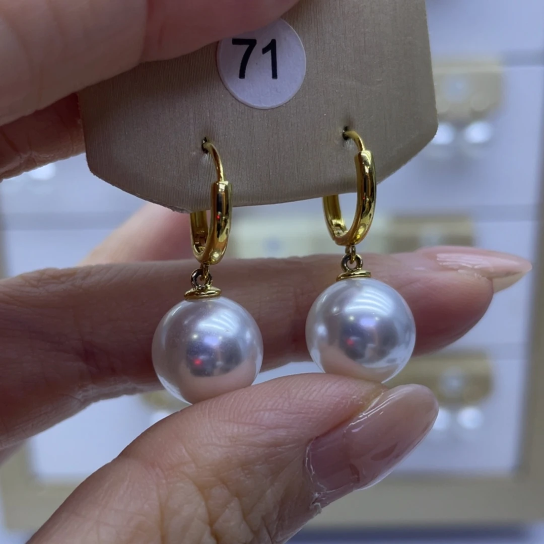 银S925镶嵌淡水珍珠耳饰