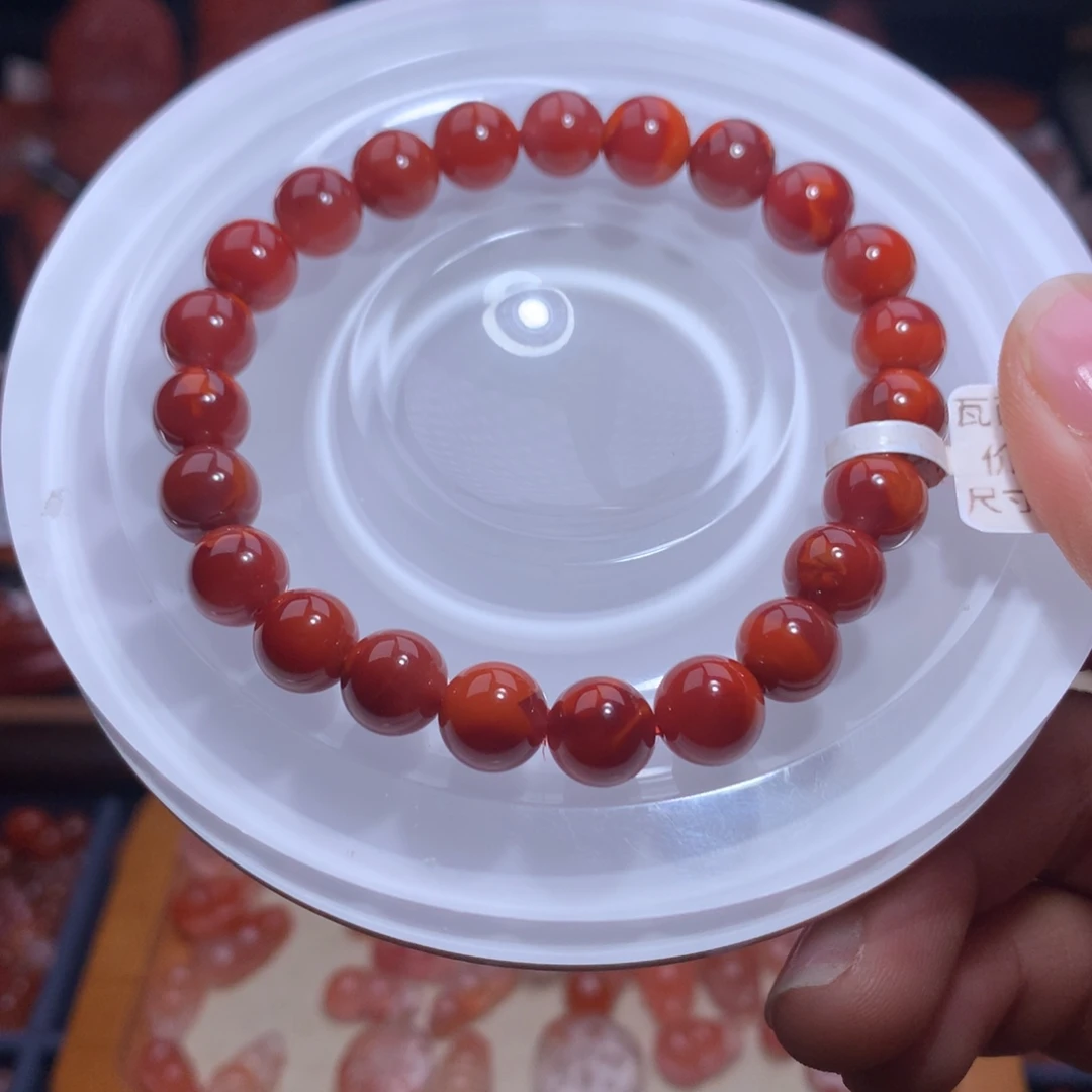 南红玛瑙未镶嵌珠宝半成品牛血手串