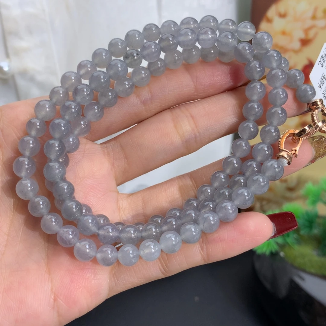 翡翠未镶嵌手串卡6冰胶乌鸡项链