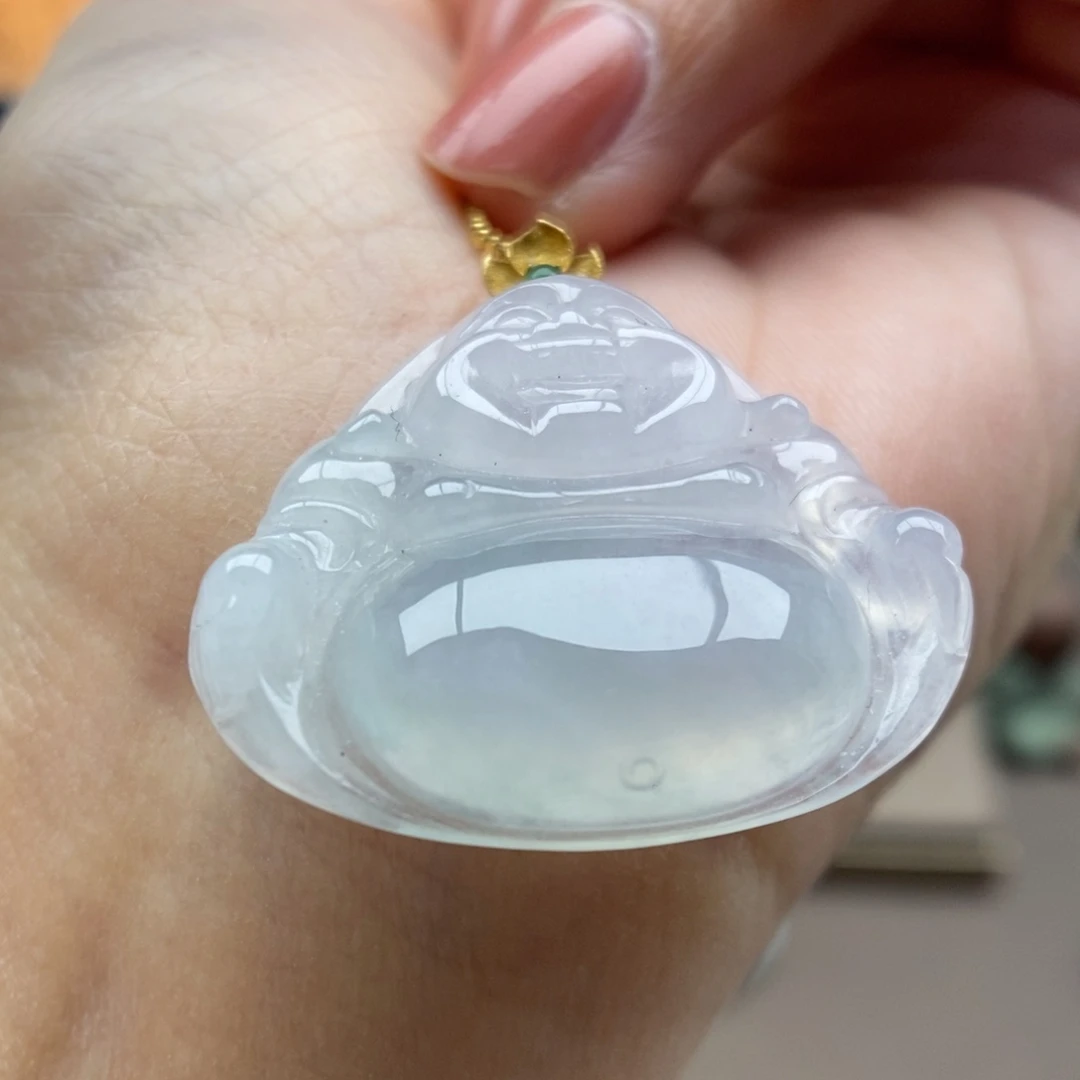 翡翠18K金镶嵌颈饰吊坠40