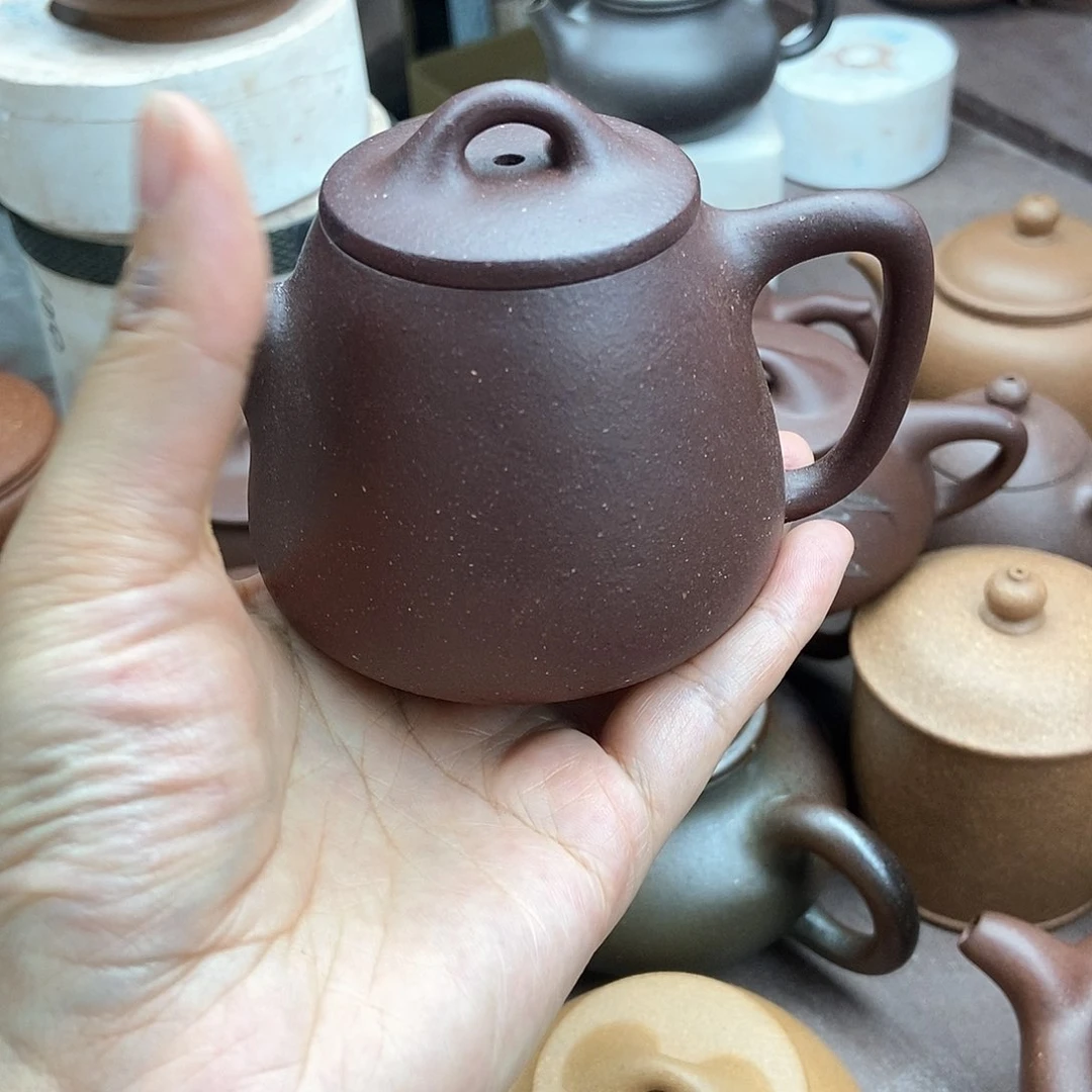 茶壶紫砂哇0添加半手微瑕高瓢紫泥