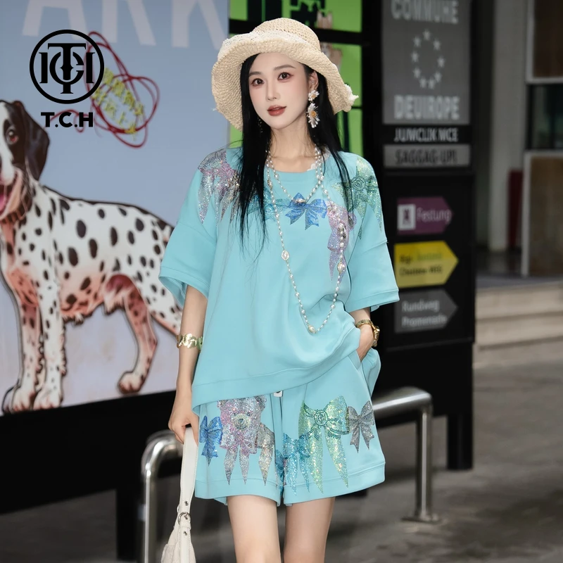 TCH私服烫钻工艺新时尚淑女百搭新潮流套装女T75B07E5071轻奢tch