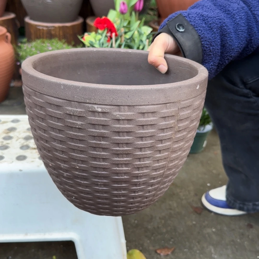 紫砂花盆口24高20宜兴紫砂