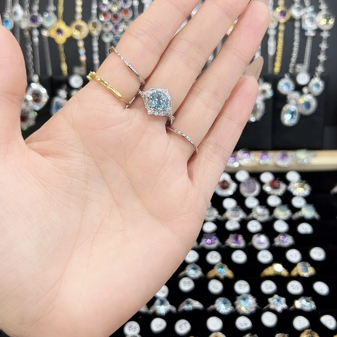 紫晶戒指银S925镶嵌天然