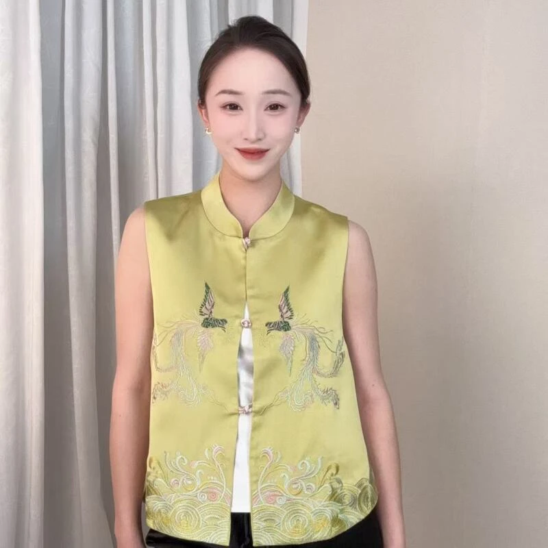 【双凤】2025新款中式国风双面穿提花刺绣马甲BHJ-19