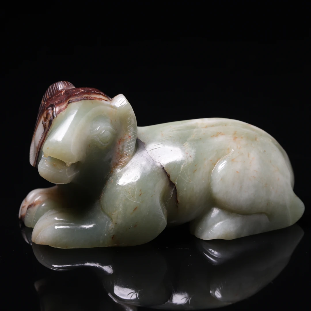 明代和田玉玉熊把件