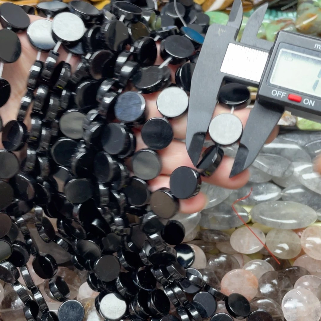 玛瑙/玉髓合金珠宝半成品一条14mm黑玛瑙