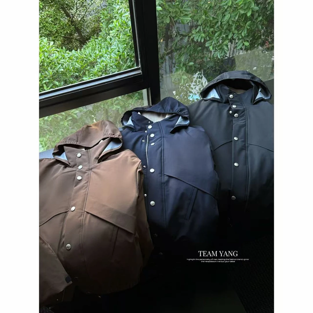 Team Yang-秋冬新品L-P鸭绒加厚双立领设计感商务休闲羽绒服AW555