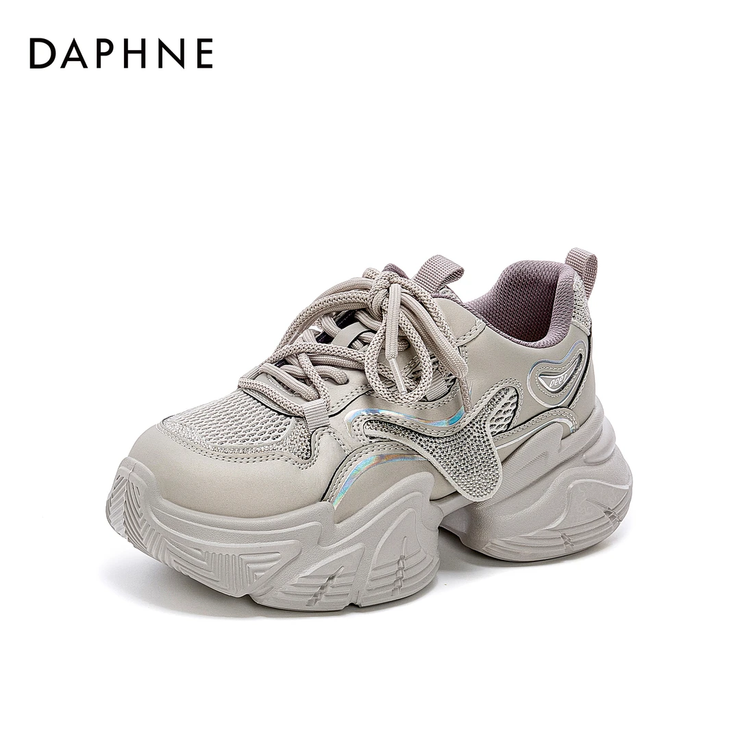 达芙妮2025流光风秋季新款厚底老爹鞋透气ins百搭复古休闲鞋女鞋