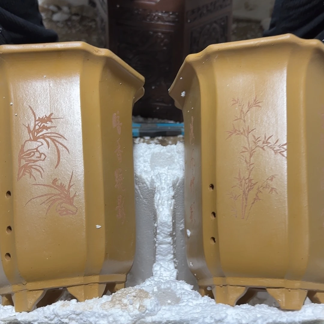 紫砂花盆口径18 16高度21