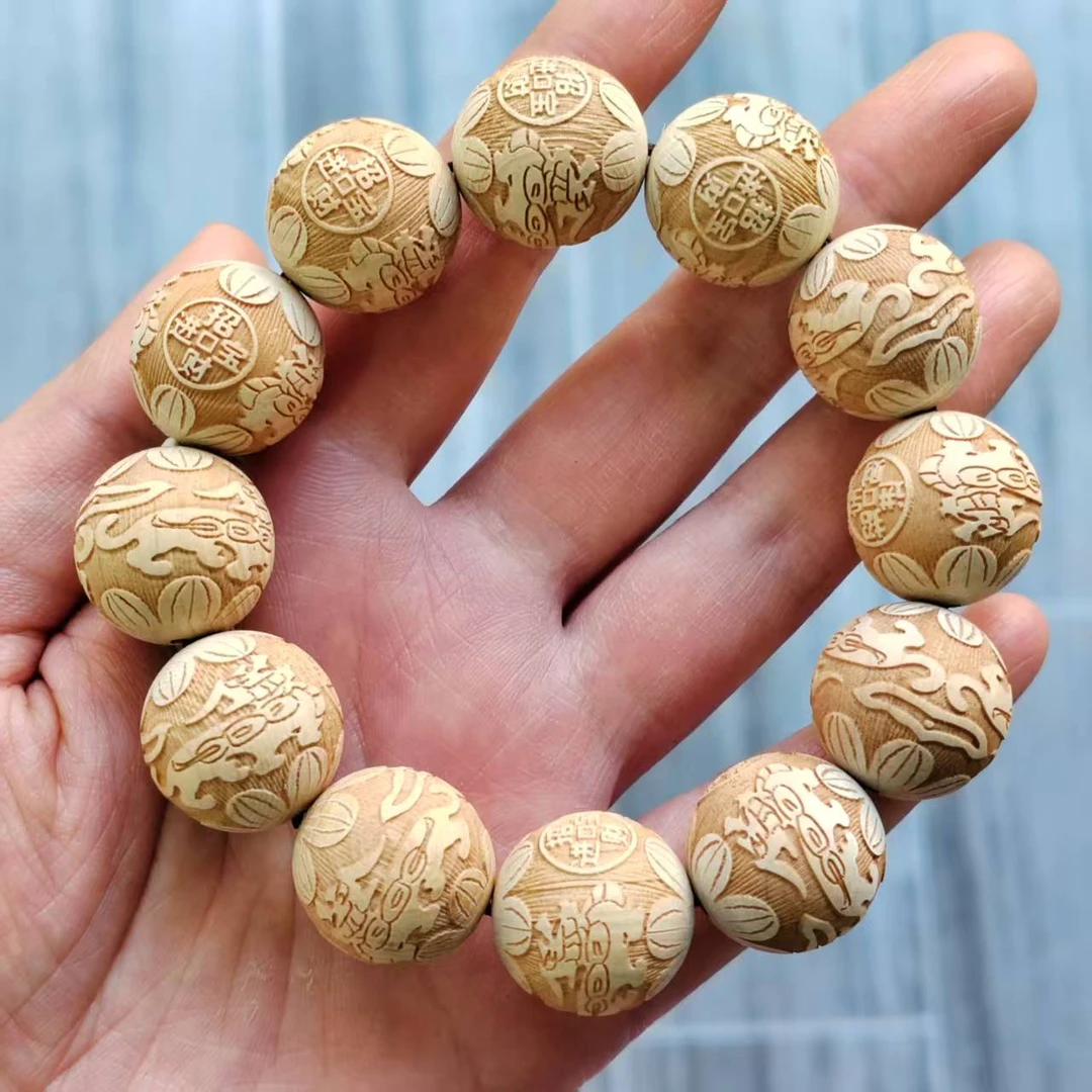 崖柏卡20手串雕刻 162（无礼盒）