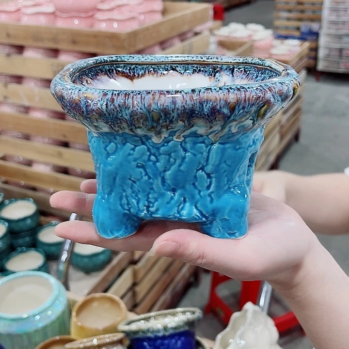 有孔，凑10元包邮陶瓷花盆发货！