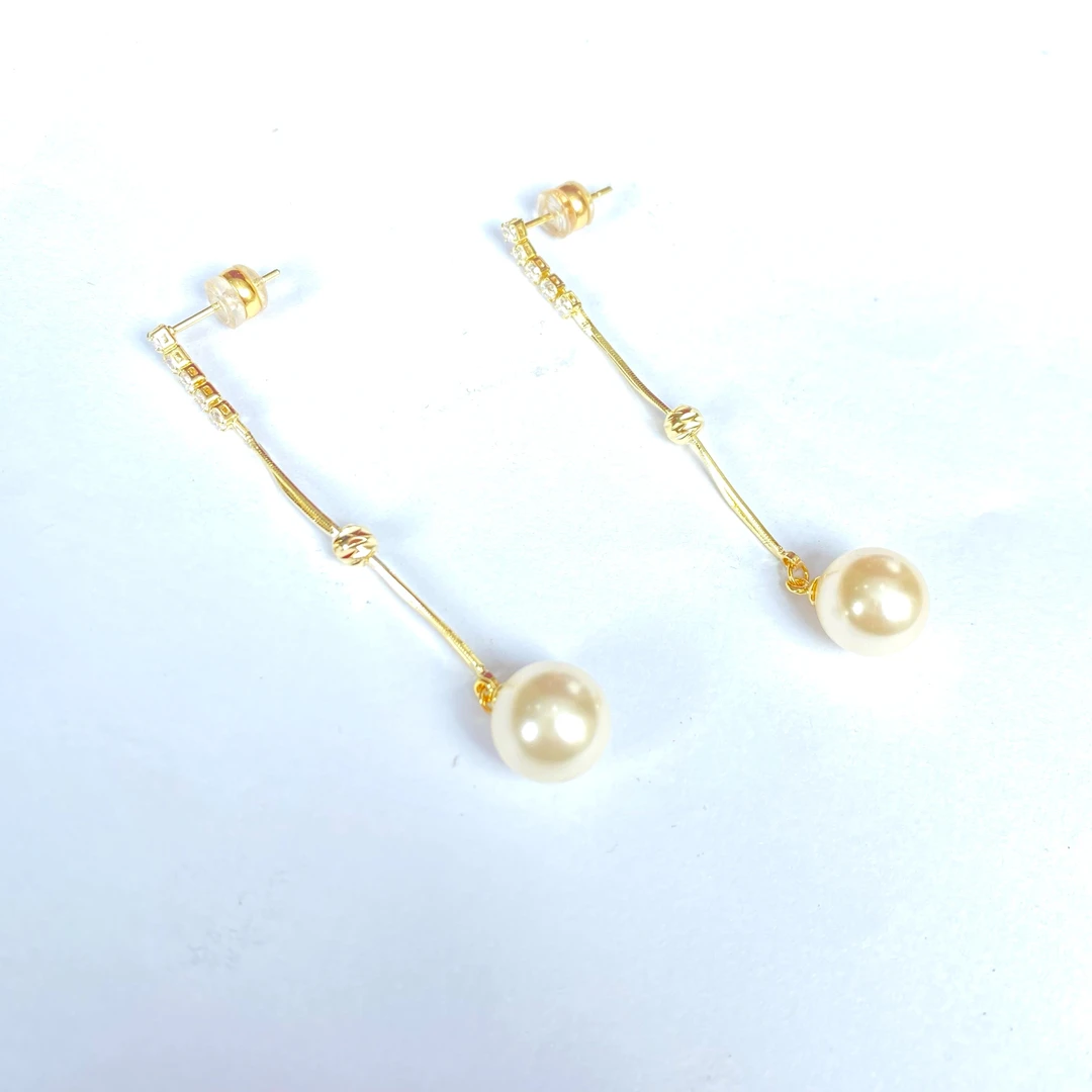 铜合金耳饰 《货号9012》曼塔玫瑰珠珠流苏