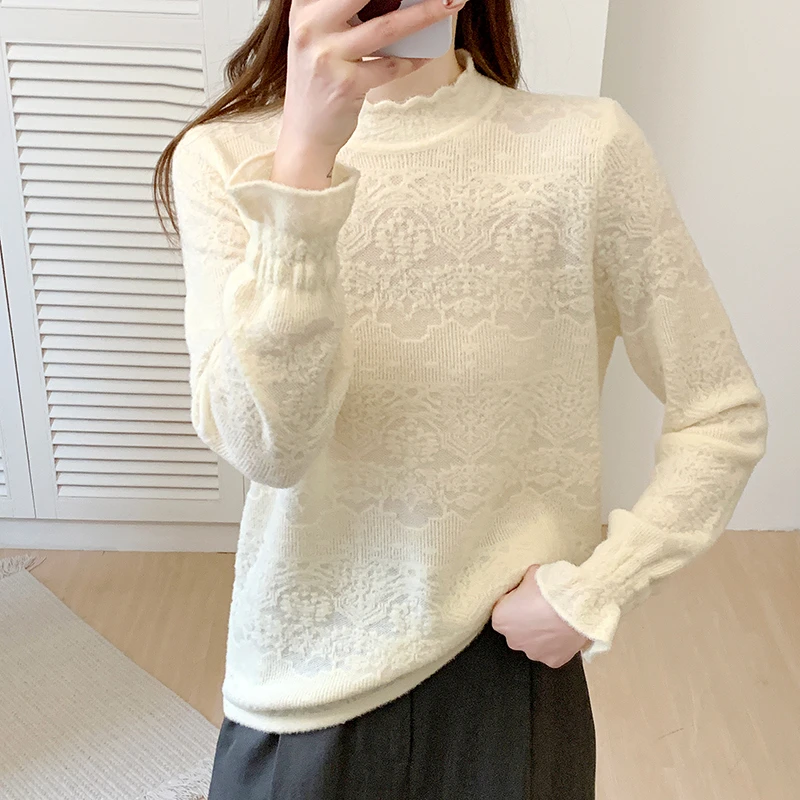 【云朵绒】打底衫女秋冬加厚加绒新款宽松显瘦洋气百搭针织衫毛衣女