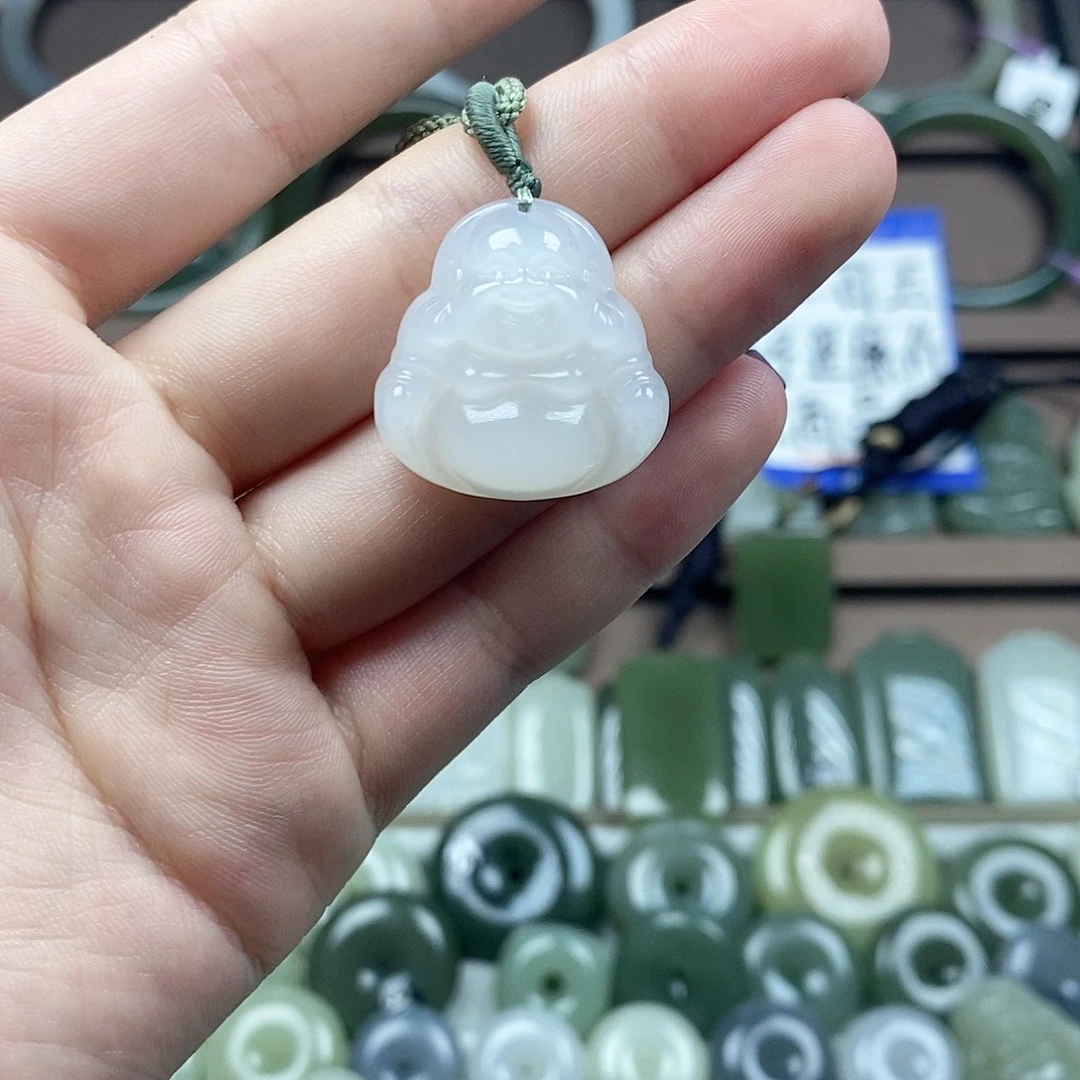 颈饰未镶嵌和田玉佛公25mm
