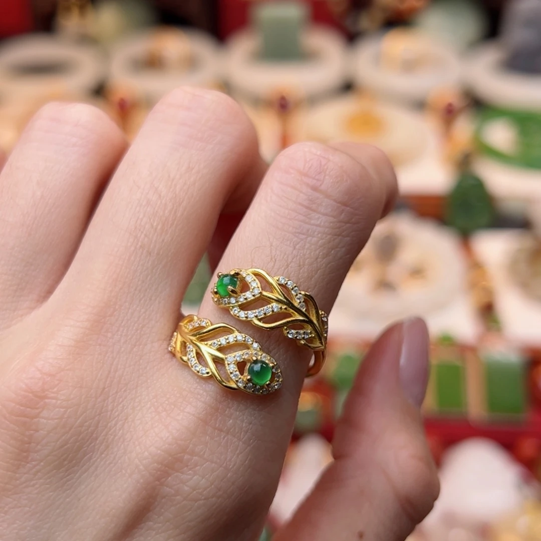 翡翠戒指银S925镶嵌福利