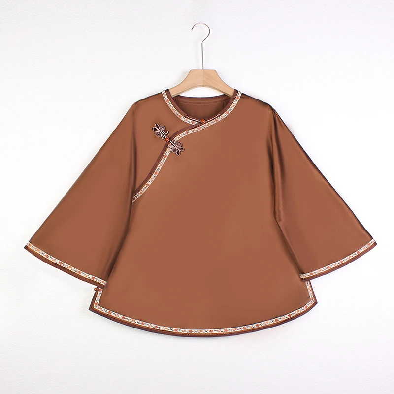 【素雪】复古新中式纯手工中国风斜襟后插肩女士上衣