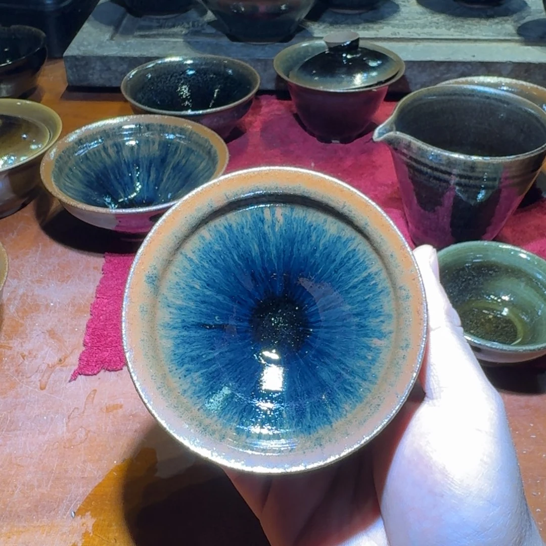 茶盏通天龙窑 柴烧顶级蓝豪样品