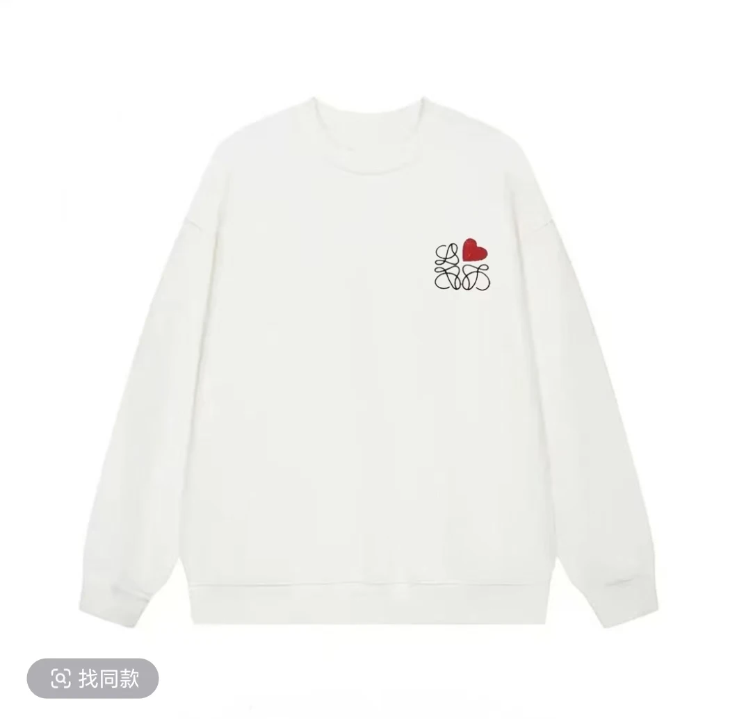 【万针刺绣】国潮新款纯棉百搭时尚圆领卫衣——罗马爱心