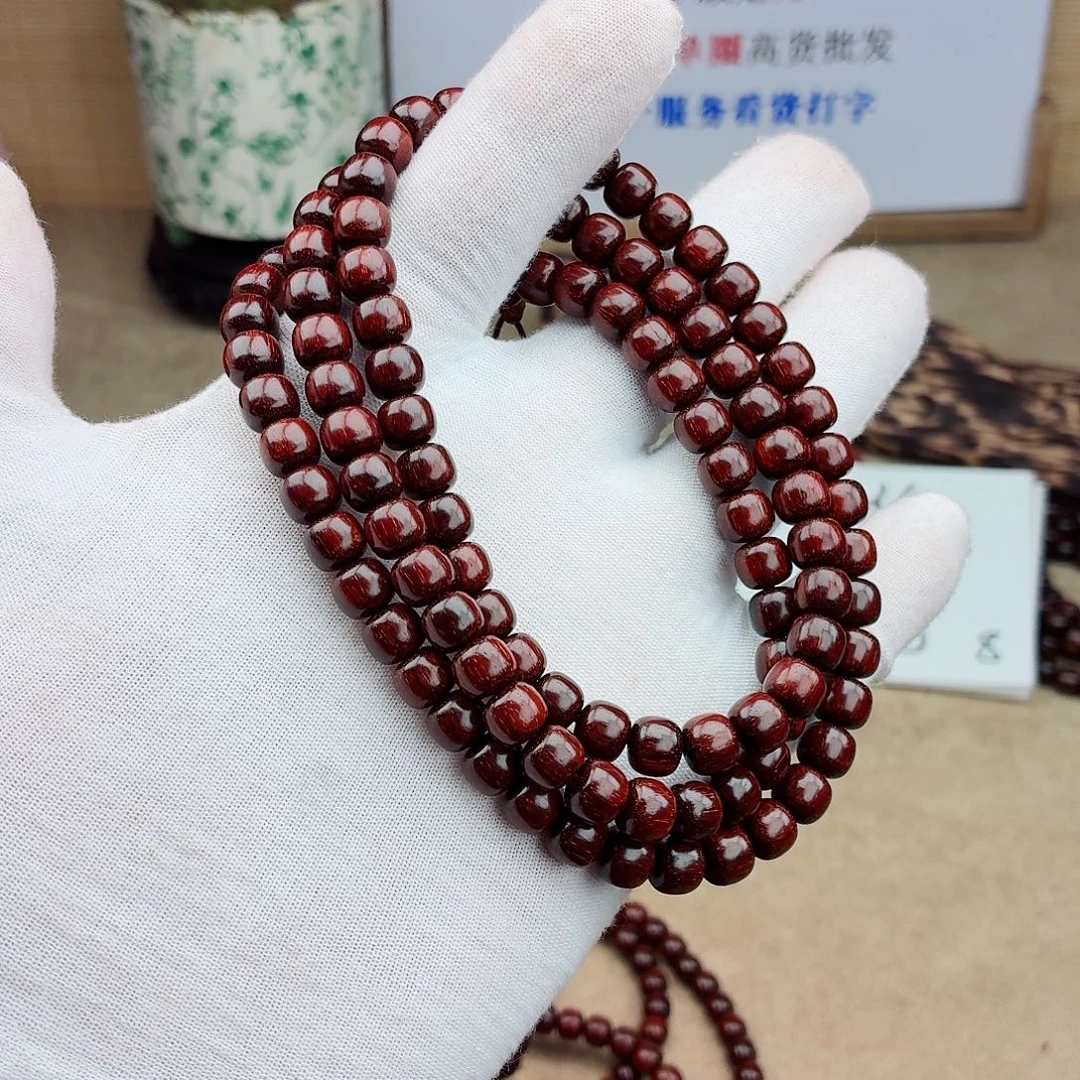 檀香紫檀（小叶紫檀）手串/手链78拆房老料金星超高油无胶无腊108