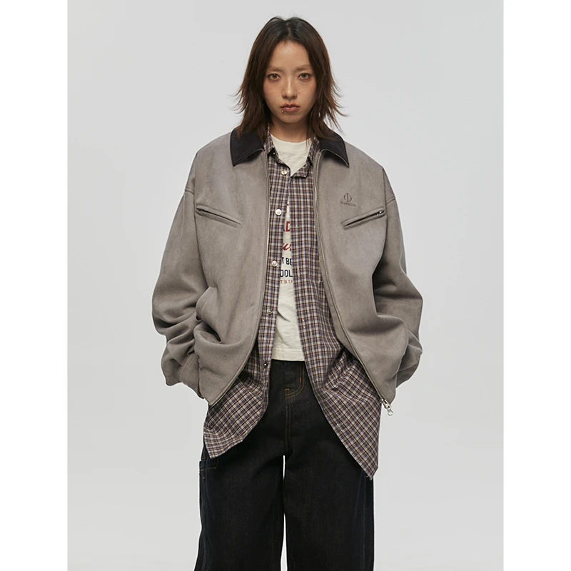 FROMWRTING字由复古巴恩风撞色春季外套男新款短款夹克女