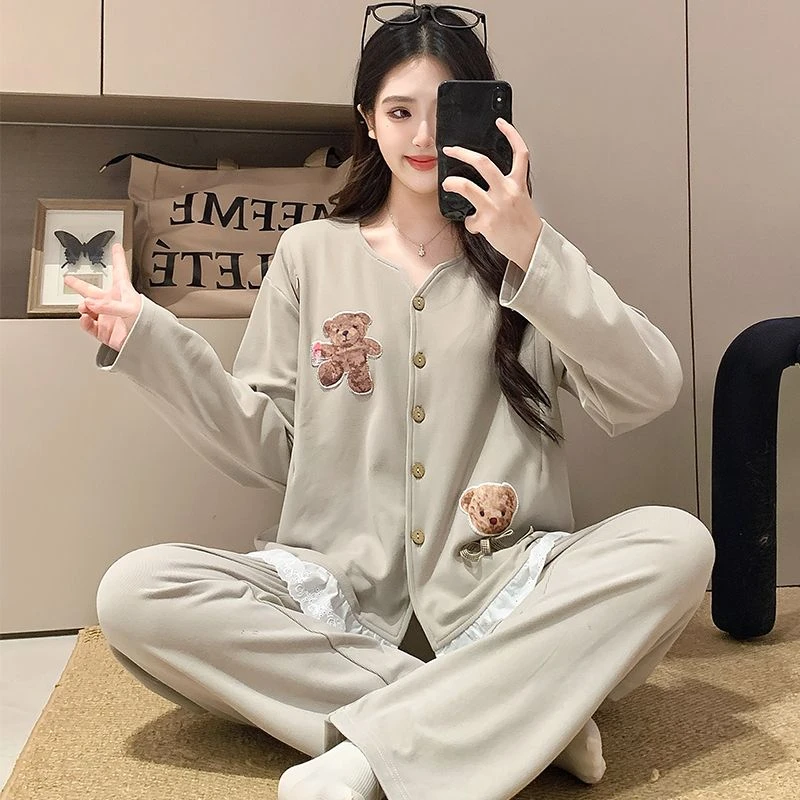 新款秋冬季保暖月子服产后孕妇睡衣产妇待产喂奶哺乳柔软家居服装