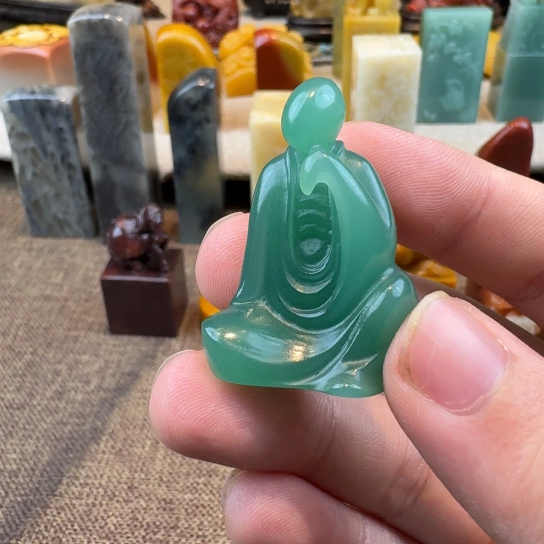 浅***彻印石寿山石三无雅安绿249