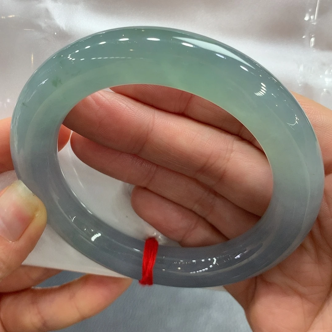 翡翠未镶嵌手镯59.7圆条