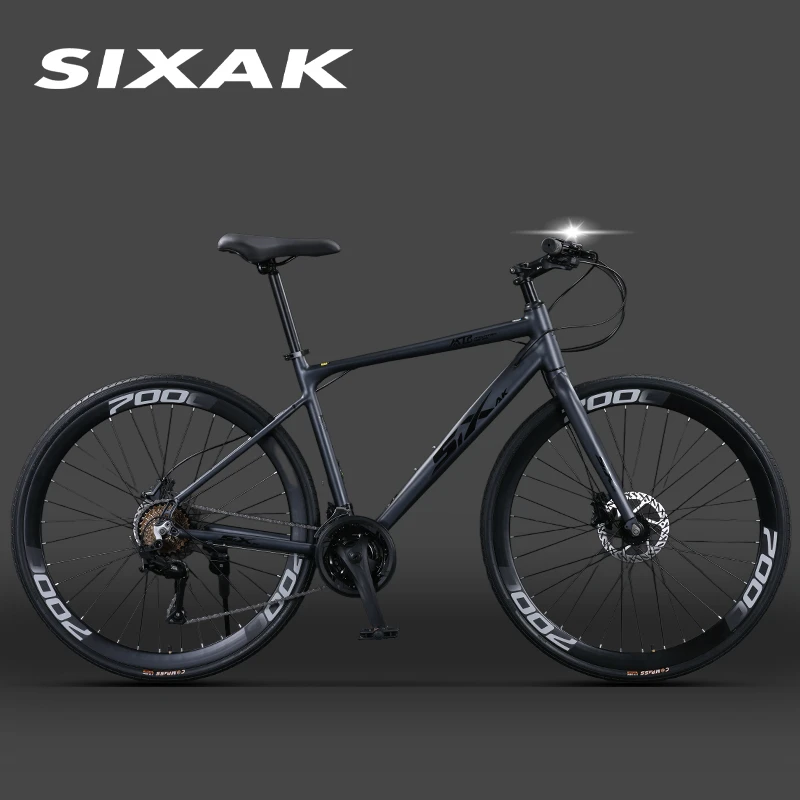 SIXAK六枪灰色平把公路自行车27速油刹铝架
