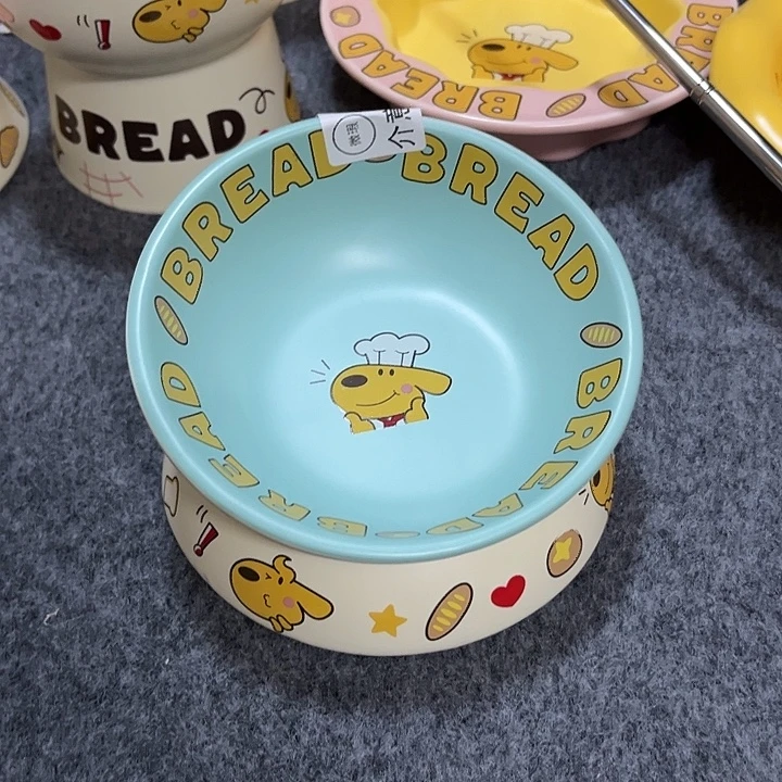 陶陶瓷碗面包小狗陶瓷