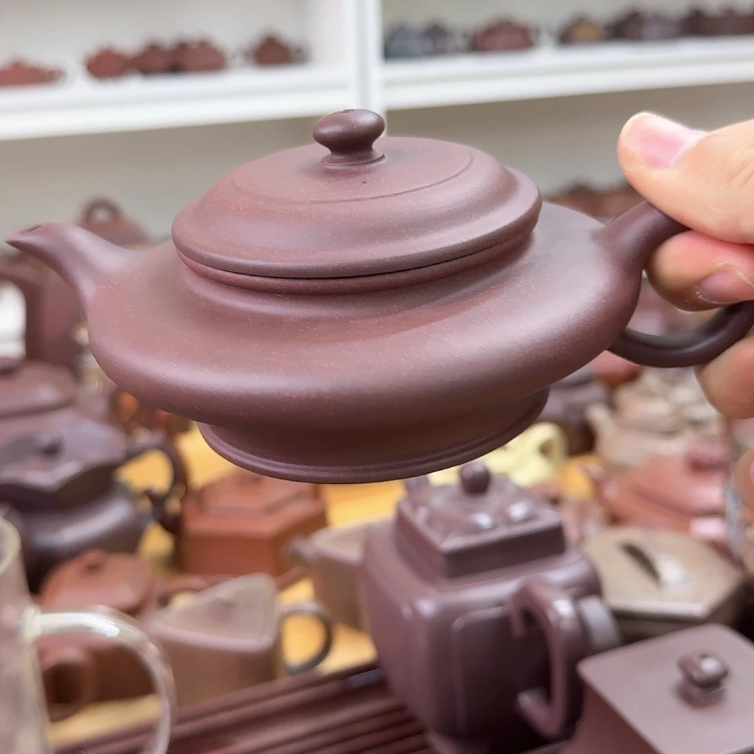 紫砂茶壶紫砂壶虚扁200cc