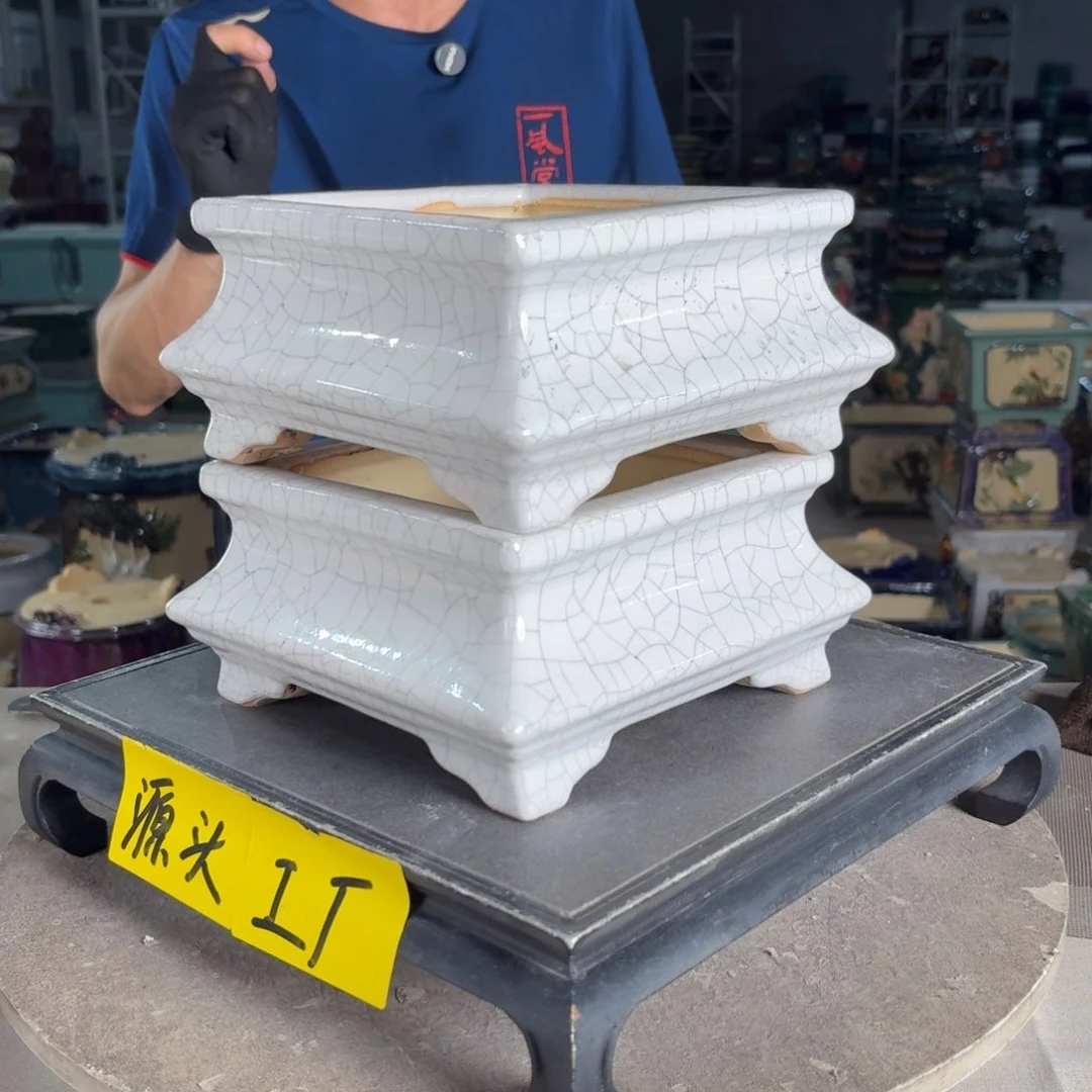 一风堂石湾花盆 内14*7修补痕迹微瑕