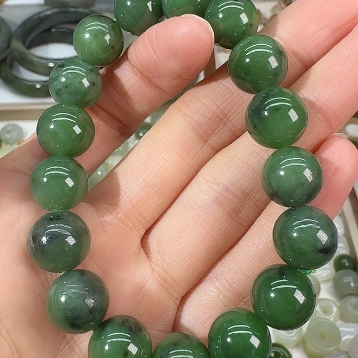 和田玉（碧玉）未镶嵌手链12mm