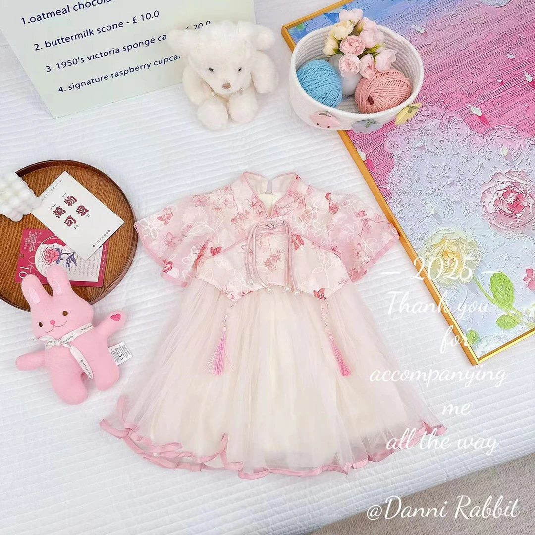 中国风盘扣甜美淑女国风碎花汉服裙子 D-VC599