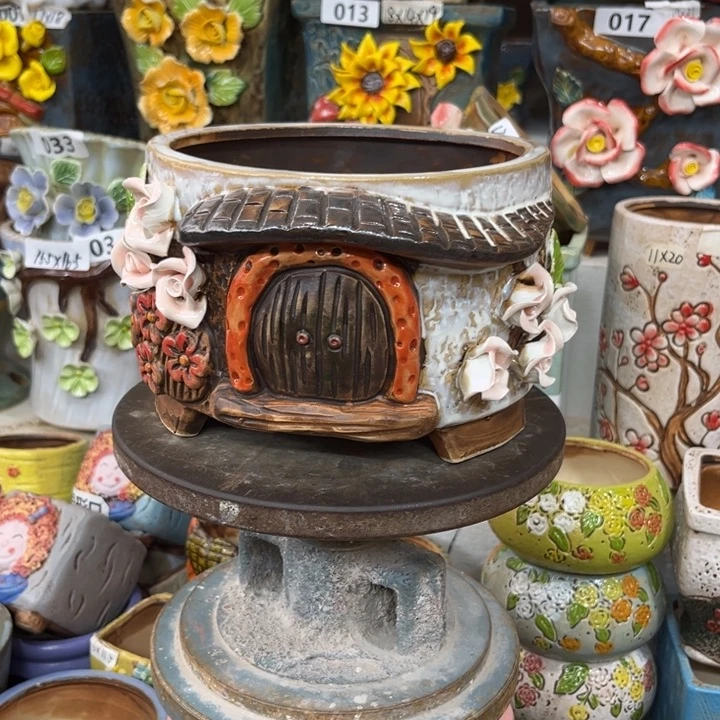 紫砂花盆粗陶材质多肉花盆