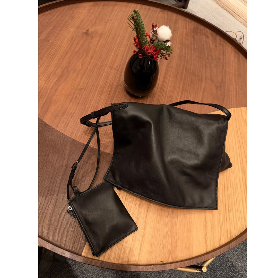 COCOLINDA | Row风 【软羊皮】（子母包）经典黑色单肩包B5453