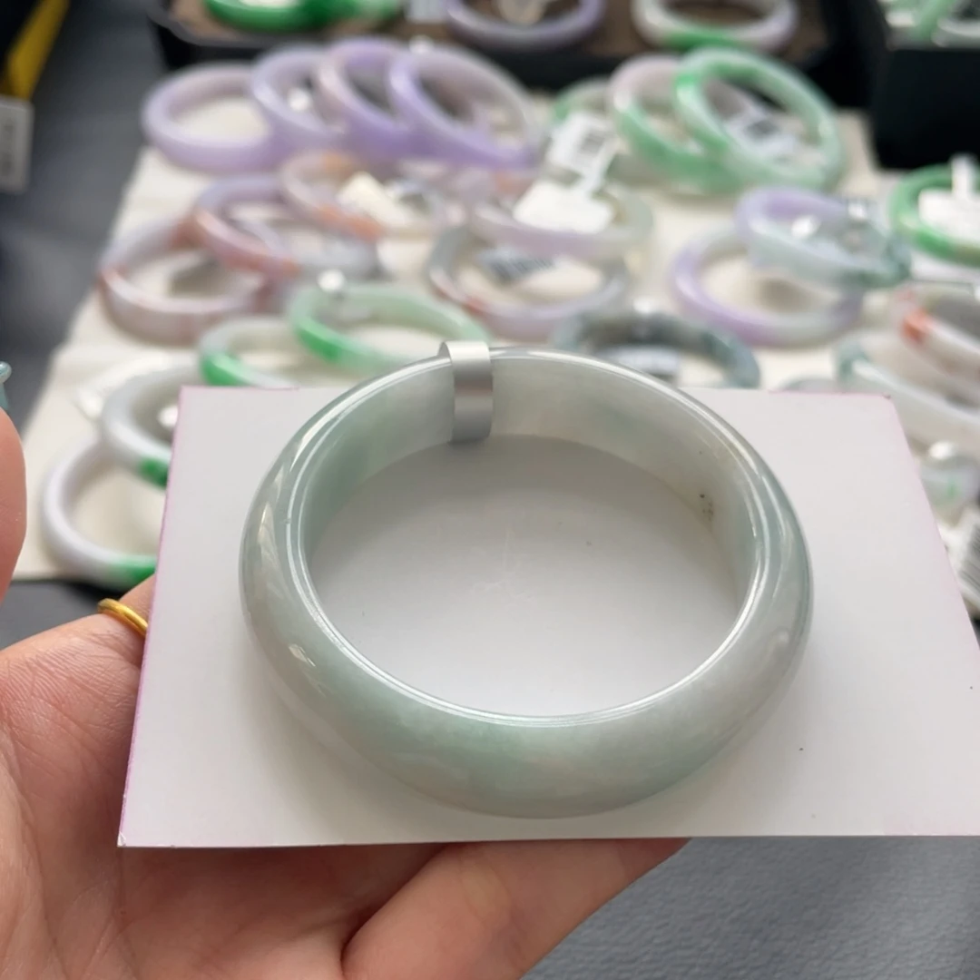 翡翠未镶嵌手镯2号52.5正圈水线